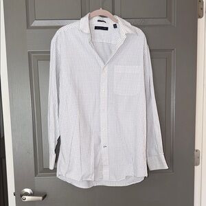 Tommy Hilfiger White Dress Shirt with Light Gray Check